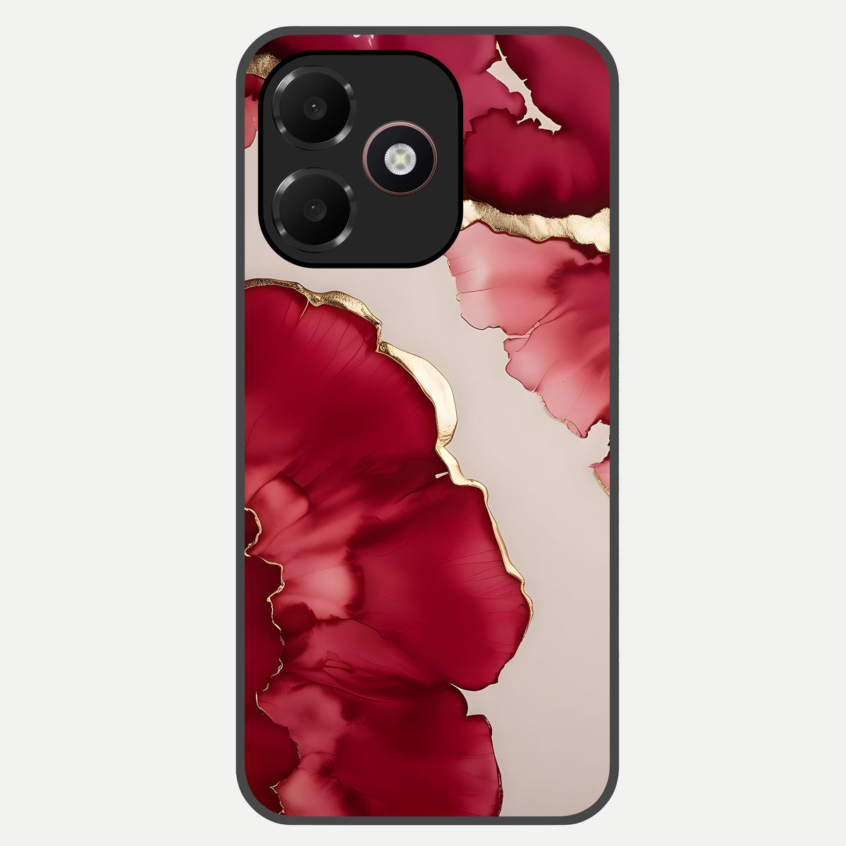  Pink And White Marble Glass Case For Oppo A6C 5G back cover – full design glossy printed glass finish