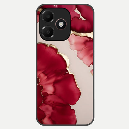  Pink And White Marble Glass Case For Oppo A6C 5G back cover – full design glossy printed glass finish