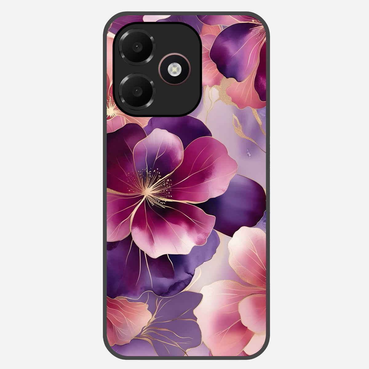 Pink Bouquet Florals Glass Case For Oppo A6C 5G back cover – full design glossy printed glass finish