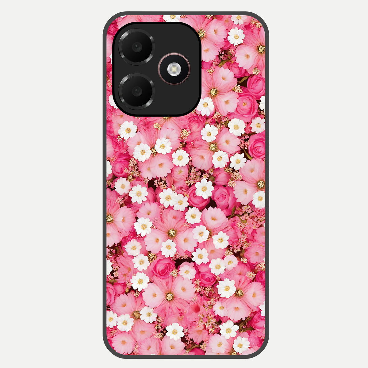  Pink Daisy Bliss Glass Case For Oppo A6C 5G back cover – full design glossy printed glass finish