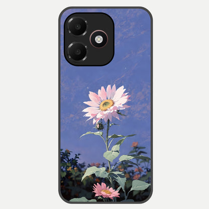  Pink Shells Outline Glass Case For Oppo A6C 5G back cover – full design glossy printed glass finish