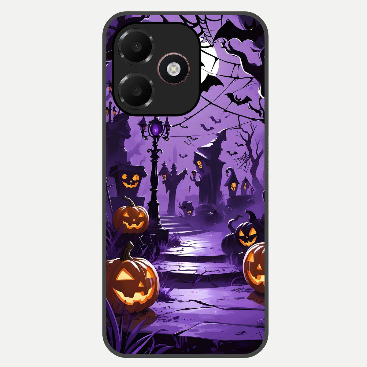  Pumpkin Patch Halloween Glass Case For Oppo A6C 5G back cover – full design glossy printed glass finish