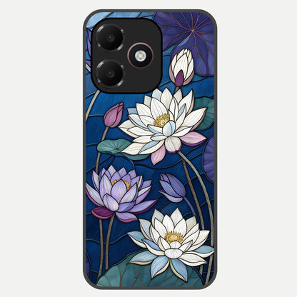  Purple Lotus Stained Glass Case For Oppo A6C 5G back cover – full design glossy printed glass finish