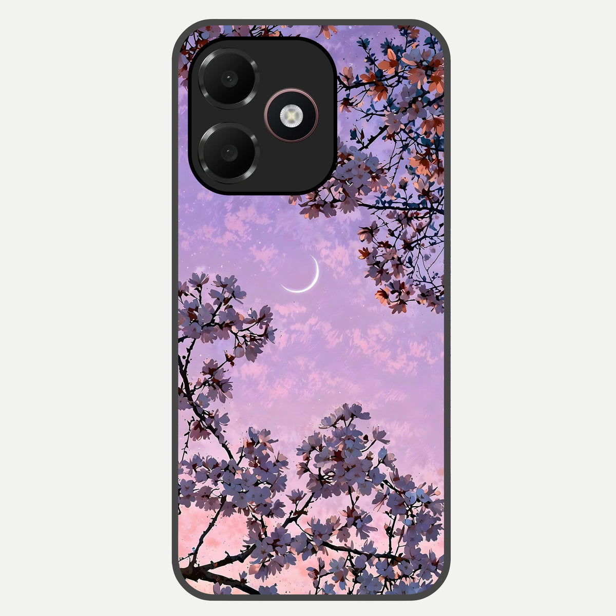  Purple Serenity Moon Glass Case For Oppo A6C 5G back cover – full design glossy printed glass finish