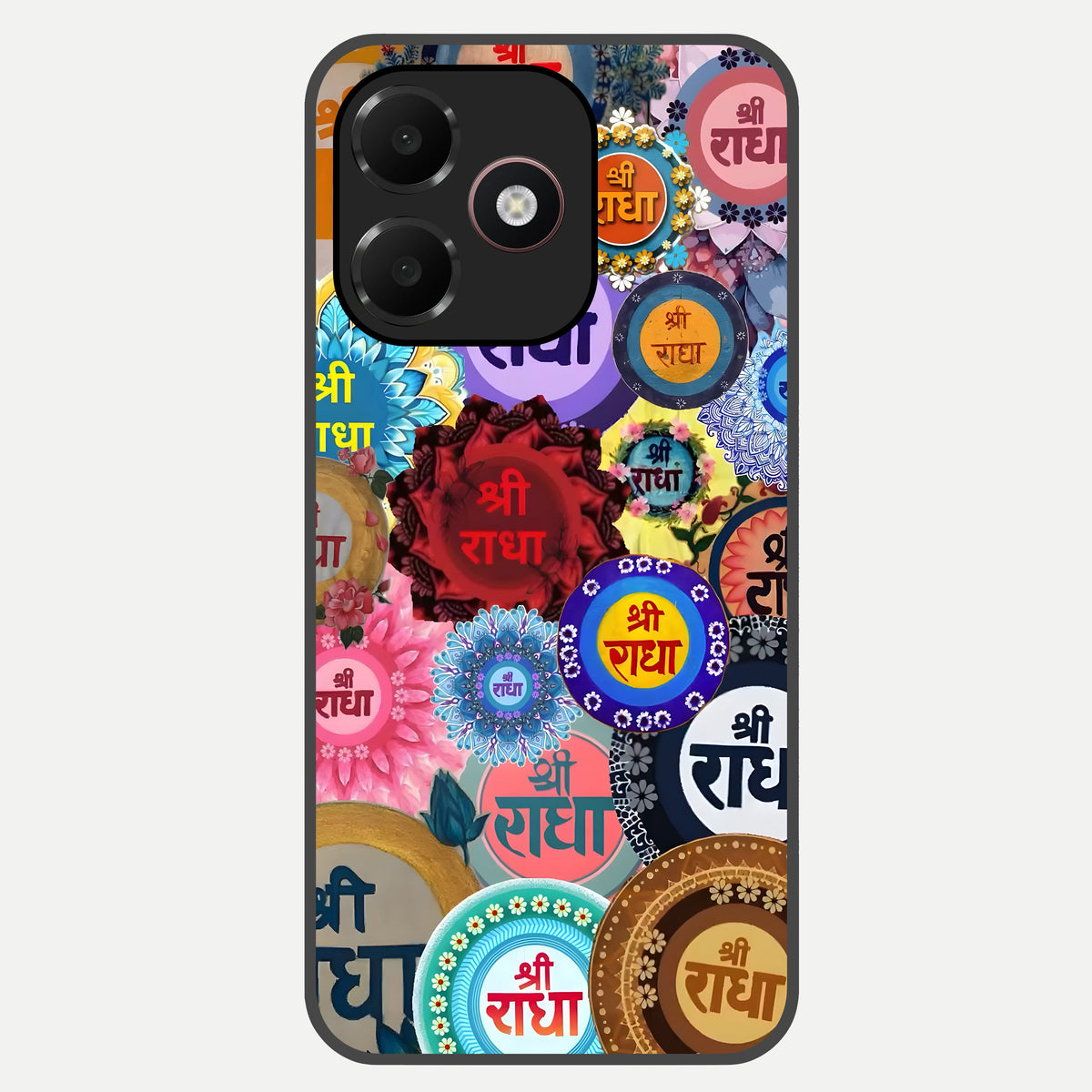  Radha Divine Bloom Glass Case For Oppo A6C 5G back cover – full design glossy printed glass finish