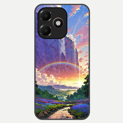  Rainbow Valley Dream Glass Case For Oppo A6C 5G back cover – full design glossy printed glass finish