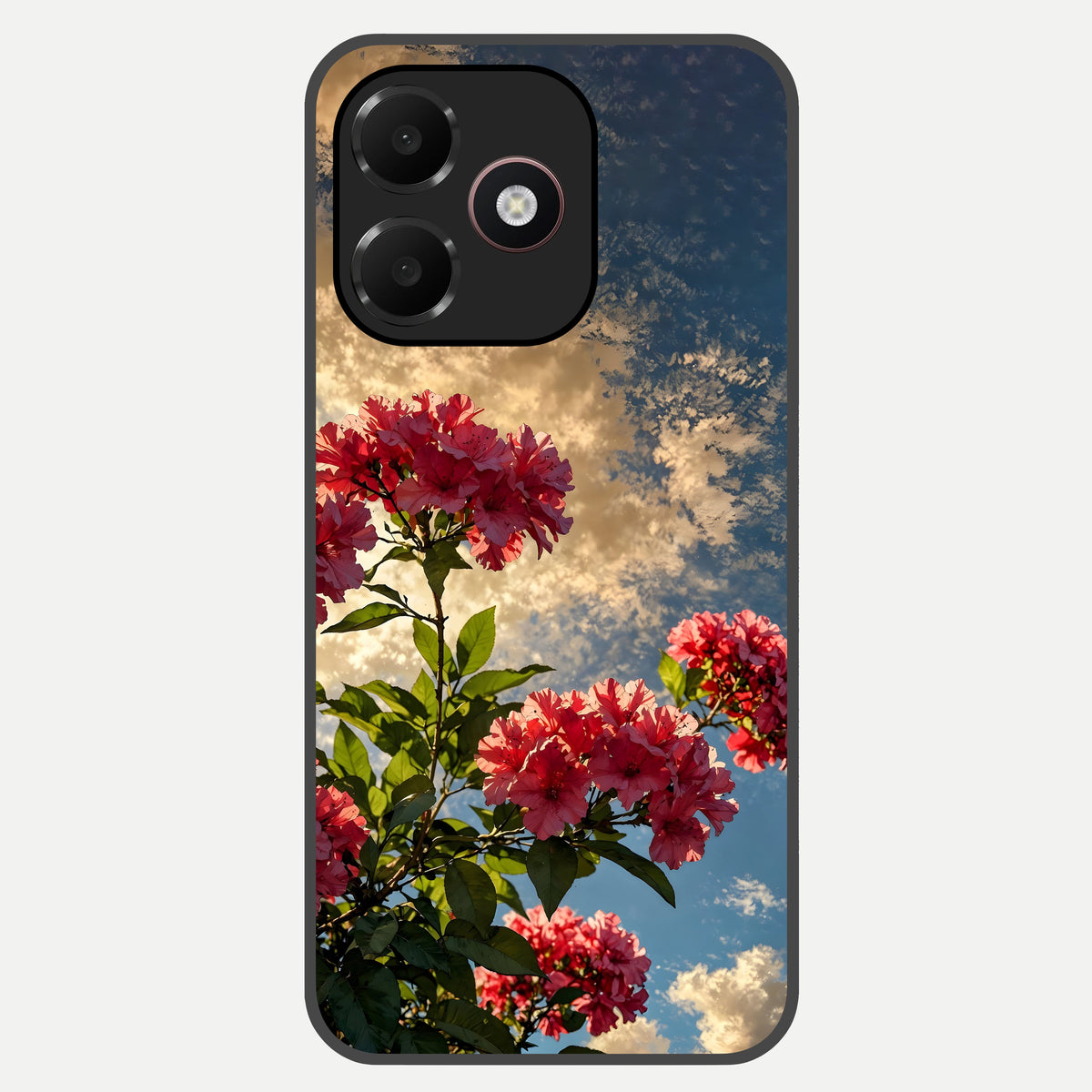 Red Bloom Skies Glass Case For Oppo A6C 5G back cover – full design glossy printed glass finish