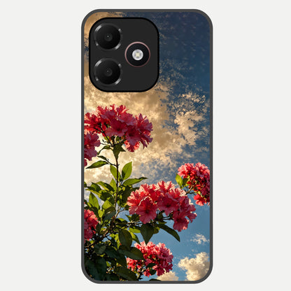  Red Bloom Skies Glass Case For Oppo A6C 5G back cover – full design glossy printed glass finish