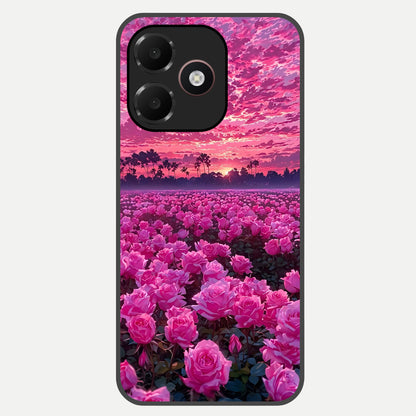  Rose Sunset Valley Glass Case For Oppo A6C 5G back cover – full design glossy printed glass finish