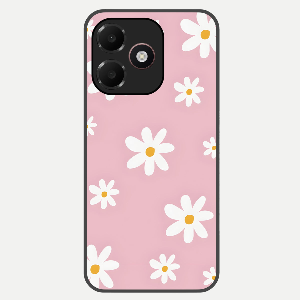  Soft Daisy Bliss Glass Case For Oppo A6C 5G back cover – full design glossy printed glass finish