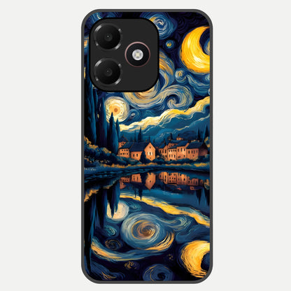  Starry Sky Serenity Glass Case For Oppo A6C 5G back cover – full design glossy printed glass finish