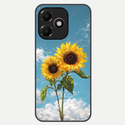  Sunlit Daisy Glow Glass Case For Oppo A6C 5G back cover – full design glossy printed glass finish