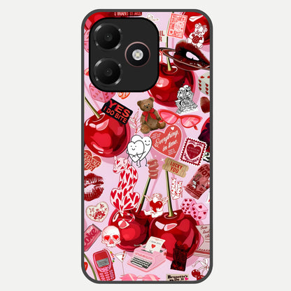  Sweet Cherry Chaos Glass Case For Oppo A6C 5G back cover – full design glossy printed glass finish