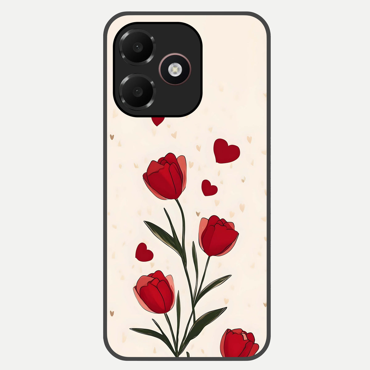  Tulip With Heart Glass Case For Oppo A6C 5G back cover – full design glossy printed glass finish