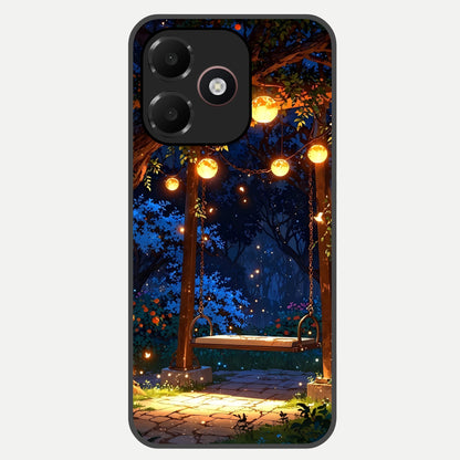  Twilight Garden Swing Glass Case For Oppo A6C 5G back cover – full design glossy printed glass finish
