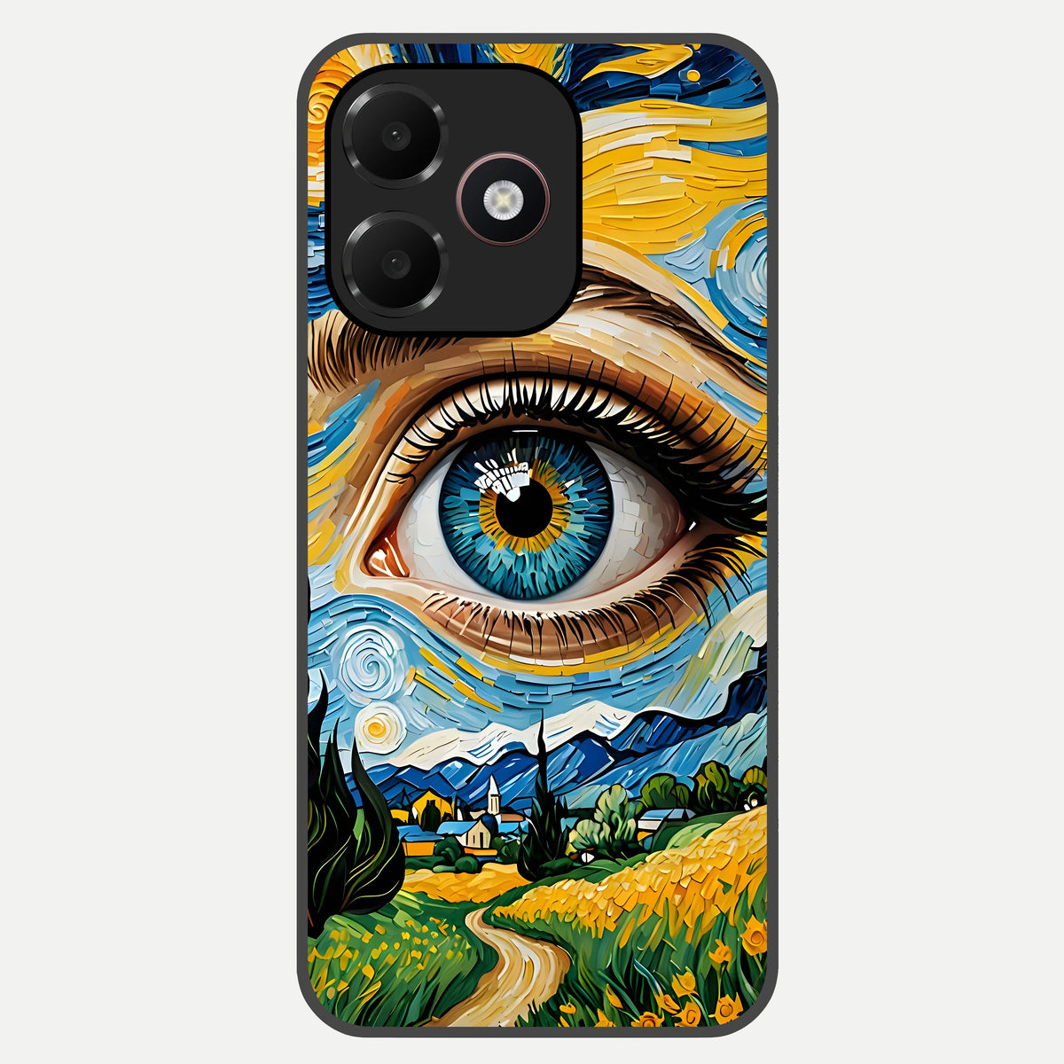  Van Gogh Eye Glass Case For Oppo A6C 5G back cover – full design glossy printed glass finish