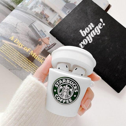 STAR-BUCKS WHITE SILICONE AIRPODS CASE COVER FOR 1/2,3 AND AIRPODS PRO